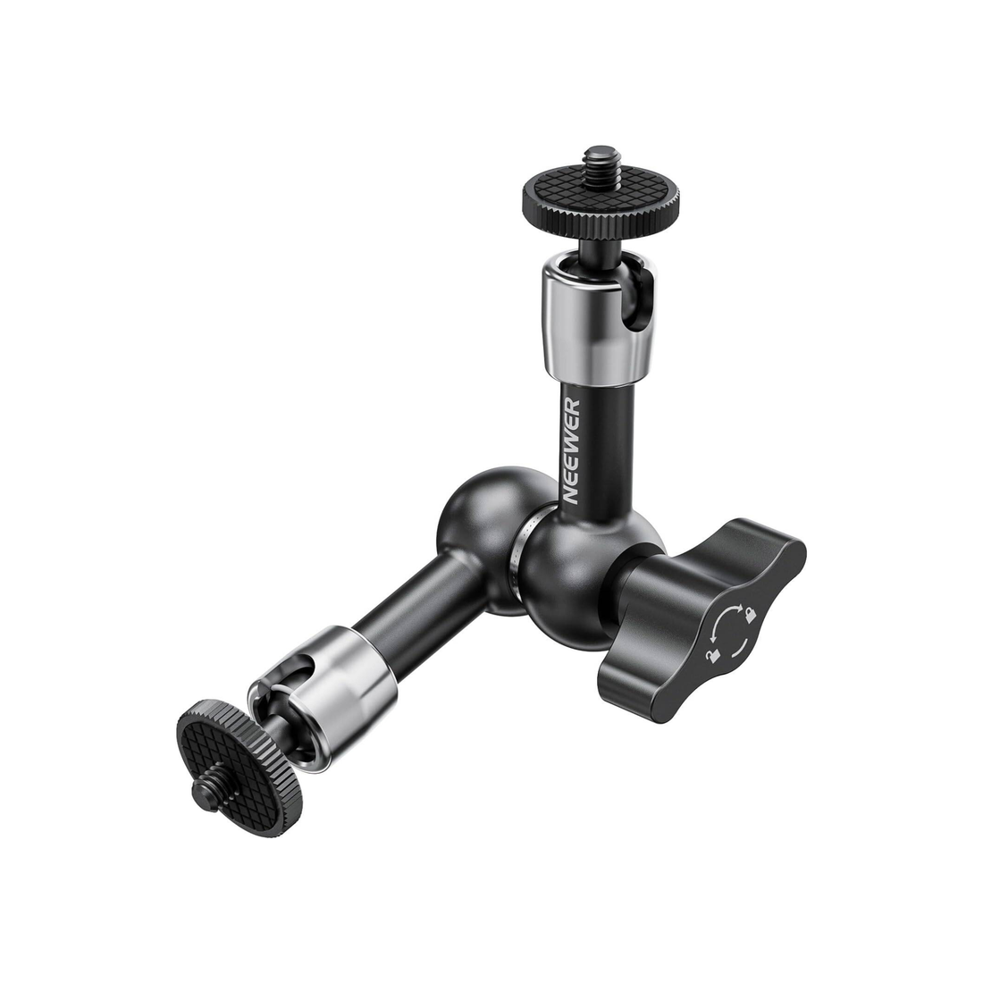 Neewer 5.9"/15cm Adjustable Articulating Friction Magic Arm with Dual 1/4" Threaded Ball Heads Compatible with SmallRig Cage