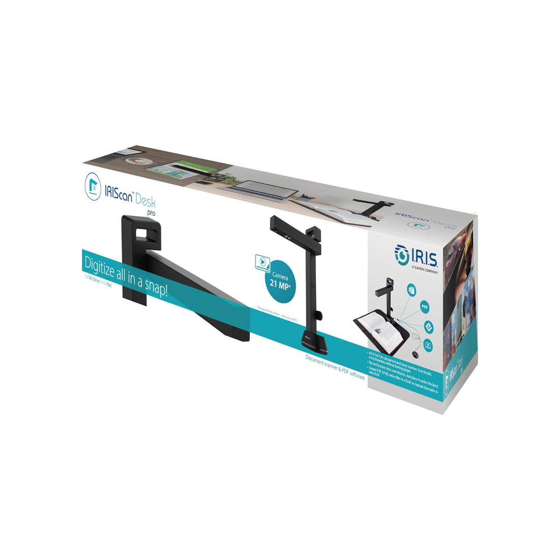 IRIScan Desk 6 Pro-Professional Color Document,Book Scanner,Auto-Flatten & Deskew,21MP,Capture 11x17in,136 Languages OCR,Text to Speech,PDF/Search,PDF/Word/Tiff/Excel,Video Distance Learning,Win&Mac