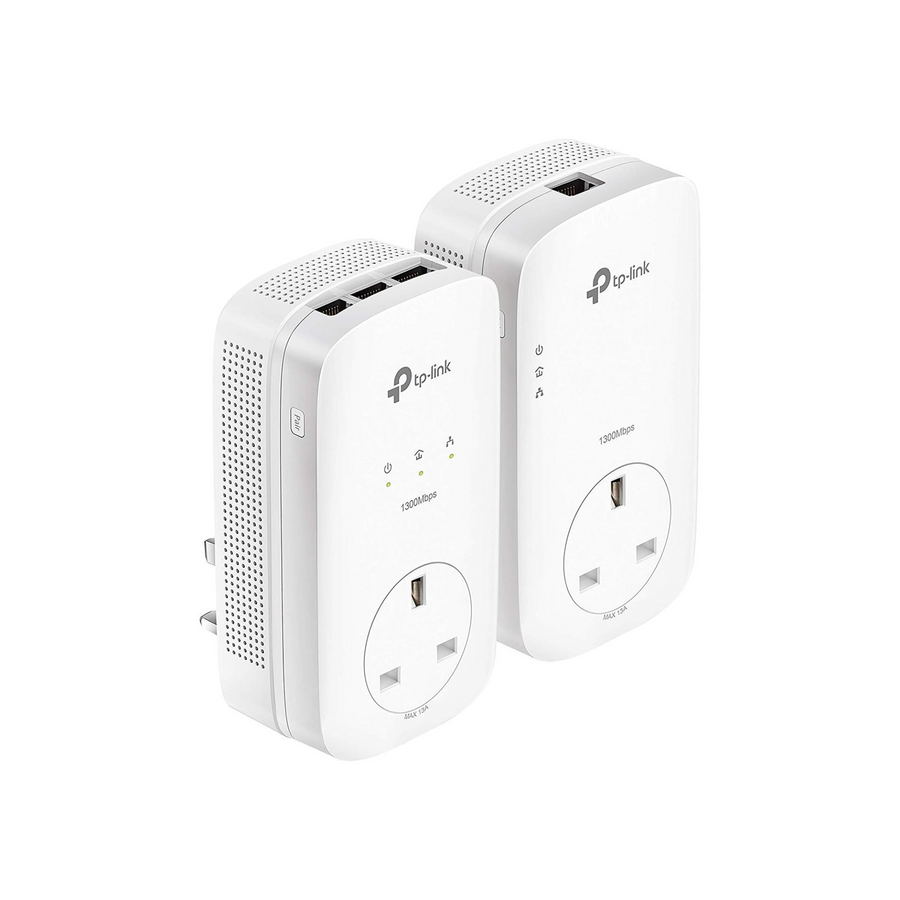 TP-Link TL-PA8033PKIT AV1300 3-Port Gigabit Passthrough 2x2 MIMO Powerline Adapter Starter Kit