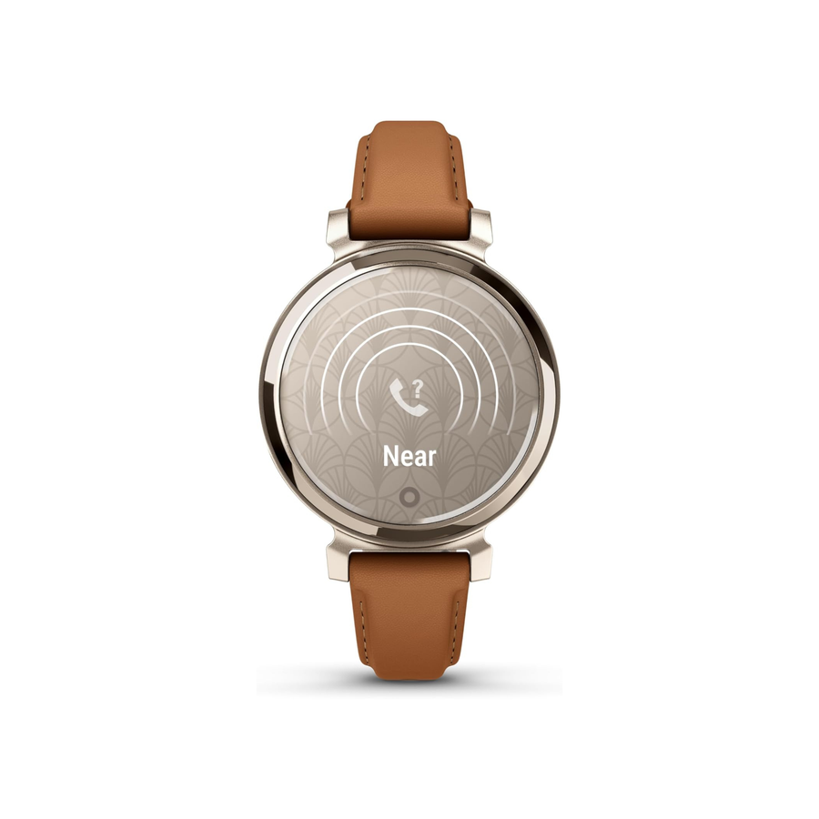 GARMIN LILY 2 CREAM GOLD CASE WITH TAN LEATHER BAND