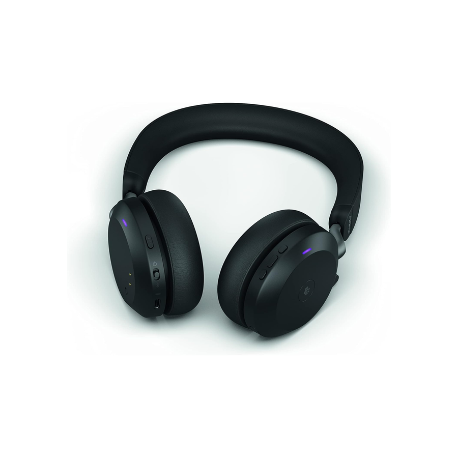 Jabra Evolve2 75 Wireless PC Headset with Charging Dock and 8-Mic Technology - Dual Foam Stereo Headphones with Advanced Active Noise Cancellation
