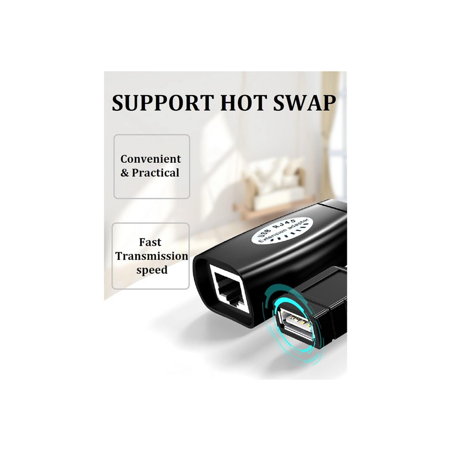 Excefore USB Extender Over RJ45 Cat 6/5/5e Adapter