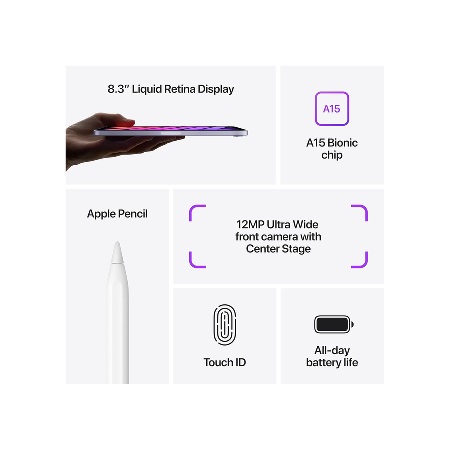 Apple 2021 iPad mini (8.3-inch, Wi-Fi, 256GB) - Starlight (6th Generation)