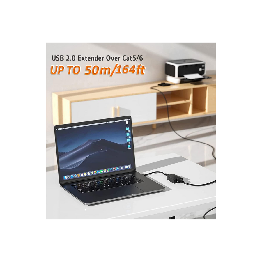 Excefore USB Extender Over RJ45 Cat 6/5/5e Adapter