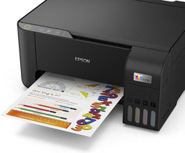 Epson EcoTank L3210 A4 All-in-One Ink Tank Printer, 5760 x 1440 dpi Resolution, Print/Scan/Copy, Up to 33.0 ppm Print Speed, 180 x 1 Nozzles, Spill Free, Error Free Refilling, USB, Black | C11CJ68405
