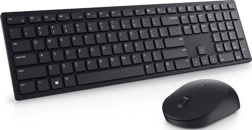 Dell Pro Wireless Keyboard & Mouse, 2.4 GHz Interface, Programmable Function Keys, Ambidextrous Design, Battery Powered, English Layout, Black | KM5221W-US