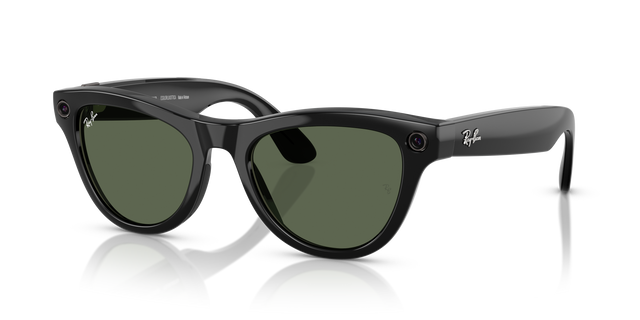 Ray-Ban Meta Skyler (Gen 1) RW4010 - Shiny Black, Polarized G-15 Green, Size 52-20