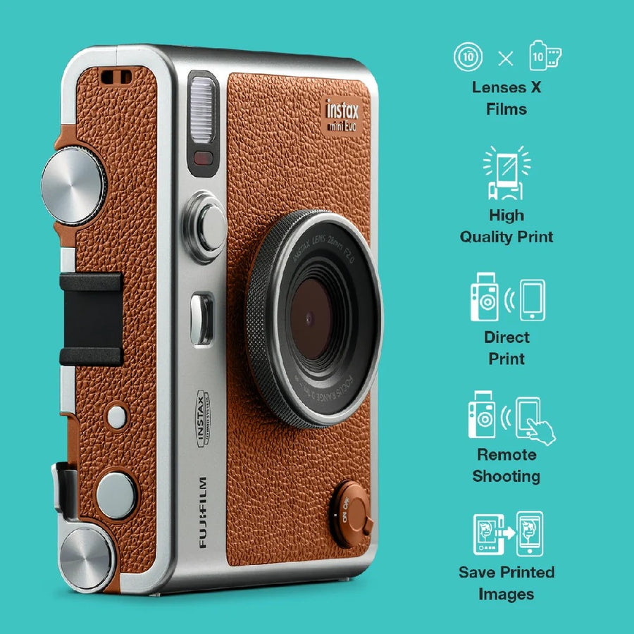 FUJIFILM INSTAX MINI EVO CAMERA BROWN