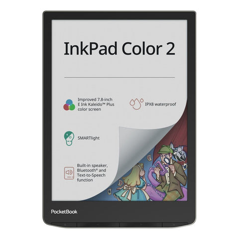 PocketBook InkPad Color 3 E-Book Reader | Enhanced 7.8'' Color E-Paper E-Ink Screen | Eye-Friendly E-Reader for Comics | SMARTlight | Audiobooks & Text-to-Speech | Bluetooth® & Built-in Speaker