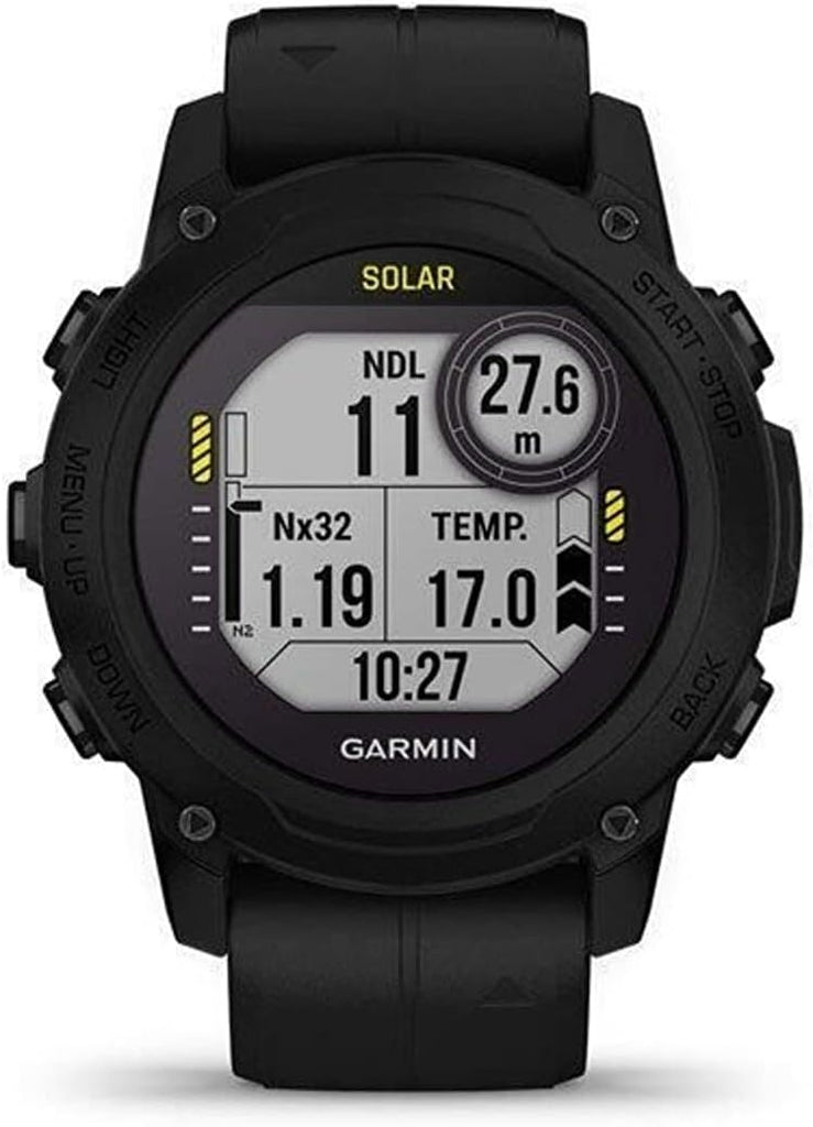 GARMIN Descent G1 Solar Dive Computer Smartwatch Black EMEA | Multi GNSS Support Smartwatch with Upto 124 Days of Battery Life in Smart Watch Mode | Multiple Dive Modes and Tide Data