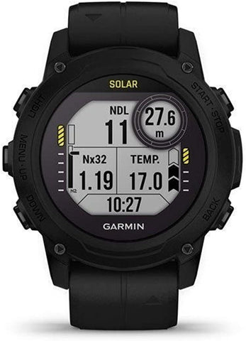GARMIN Descent G1 Solar Dive Computer Smartwatch Black EMEA | Multi GNSS Support Smartwatch with Upto 124 Days of Battery Life in Smart Watch Mode | Multiple Dive Modes and Tide Data