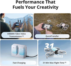 DJI Flip Fly More Combo With RC 2 Screen Remote Controller, 4K UHD Camera Drone for Adults, Palm Takeoff, 3 Batteries for 93-Min Flight Time, MOIAT Certified-UAE Version with Official Warranty Support