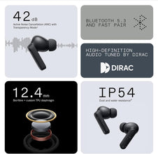 CMF BY NOTHING Buds Wireless Earbuds,42dB Active Noise Cancellation,35.5H Playtime IP54 Waterproof Earphones,Bluetooth 5.3 Dual-Device Connection in Ear Headphones for iPhone & Android (Light Grey)