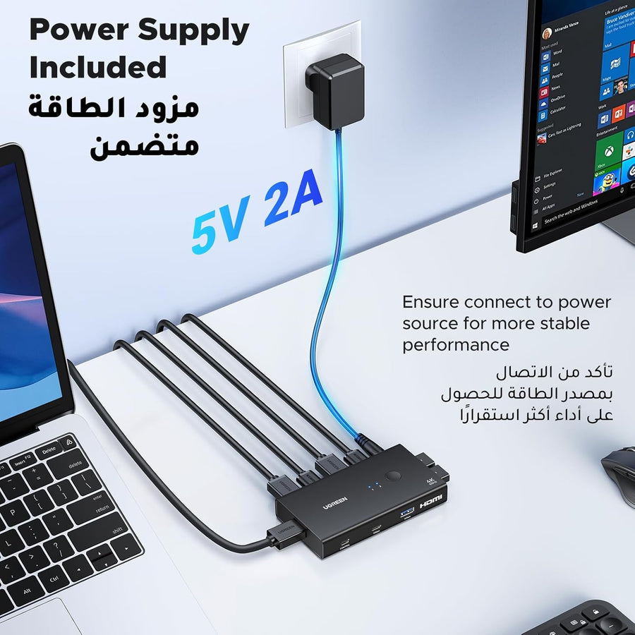 UGREEN HDMI USB 3.0 KVM Switch 2 in 1 out