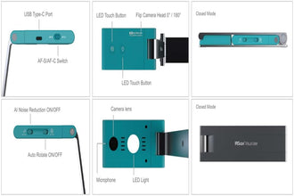IRIScan Visualizer Webcam Document Camera v7: 4K UltraHD-13MP, 4in1, Viewer, A3 Scanner, Portable Scanner, Video Conference,AI Micro Noise Cancellation,Auto Focus,LED,USB,WinMac (4K-13MP)