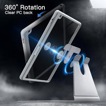 JETech Rotating Case for iPad 9/8/7 (10.2-Inch, 2021/2020/2019 Model, 9th/8th/7th Generation) with Pencil Holder, 360 Degree Rotation Protective Stand Cover Clear Back, Auto Wake/Sleep (Silver)