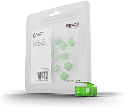 LINDY 20 x RJ-45 Port Blockers without Key - Green