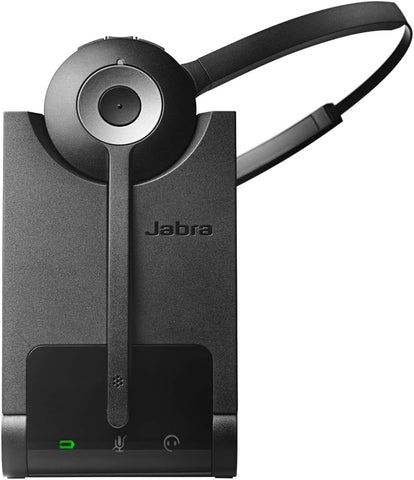Jabra Pro 920 DECT Kabelloses On-Ear Mono Headset - HD Voice und Noise Cancelling - ganztägige Akkulaufzeit - optimal zur Verwendung mit Tischtelefonen in Europa - EU-Stecker, Schwarz