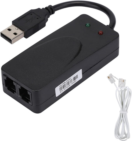 KOSDFOGE Normal Dial Up Modem,Fax Modem Dual Port USB2.0 56K External Modem Driver for Win 7/Win 8/Win 10/Win XP, Support Dial the Internet,Automatically Send,Receive Faxes