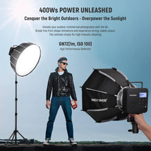 NEEWER Q4 400Ws 2.4G TTL Flash,1/8000 HSS, All in One Strobe Light, Outdoor Photography Monolight, 30W Modeling Lamp, 400W Full Power Flash, 0.01-1.2s Recycling, Black | Q4-400Ws