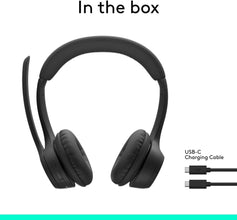 Logitech Zone 300 Wireless Bluetooth Headset With Noise-Cancelling Microphone, Compatible with Windows, Mac, Chrome, Linux, iOS, iPadOS, Android – Midnight Black