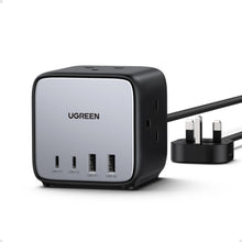 UGREEN 65W Multiple Power Strip,Nexode GaN USB C Charger, 7-in-1 DigiNest Cube Charger Station 4-Port USB Fast Charging Adapter Plug, Extension Cord with 3 AC Outlets, 1.8M for Desktop, iPhone 16 pro