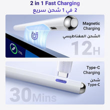 UGREEN 2 in1 Magnetic Charging Stylus Pen for Apple iPad Tilt Sensitivity Fast Type-C & Magnetic Charging Bluetooth Power Display Palm Rejection iPad Stylus Pencil for iPad 2018-2022, Pro, Air, Mini