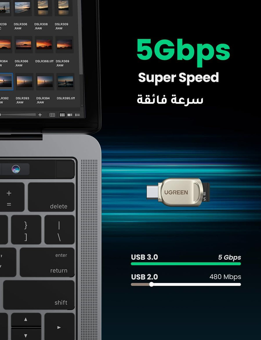 UGREEN Mini Micro SD Card Reader USB C Aluminum TF Memory Card Adapter Compatible for Micro SD