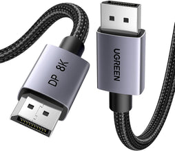 UGREEN 8k DP to DP Cable 2M, 1.4 DisplayPort Cable 8k@60Hz/4k@240Hz/2k@240/2k@165Hz, 8k Male to Male Cable Nylon Braided for Gaming monitor, Samsung PC, ThinkVision G32qc/Y27qf, DELL S2421HS/S2721DS