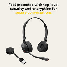 Jabra Engage 55 MS Stereo USB-A Headset, SafeTone 2.0 Hearing Protection, DECT Security Step C, Robust and Flexible USB Adapter, Black | 9559-450-111