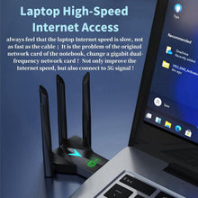 Lullaxx USB WiFi Adapter, 1300Mbps 5dbi Dual Band WiFi Receiver 802.11 Dongle 5Ghz/2.4Ghz Antenna Wireless Network External Receiverfor Desktop PC Laptop Tablet, Supports Windows XP/7/8/10, Mac OS X