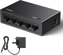 UGREEN Ethernet Switch 5-Port Gigabit Desktop Network Splitter, with 5*RJ45 Port Support 10/100/1000Mbps, Unmanaged Plug and Play Ethernet Adapter, Compatible with Router, TV, Game Console, Computer