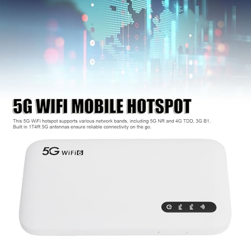 LICAEVEY Lite 5G LTE Mobile Hotspot, Ultra High Speed Mobile Hotspot Device, 6100mAh Portable Wi Fi with SIM Card Slot, 16 Connected Devices, Dustproof and Waterproof, Portable Hotspot