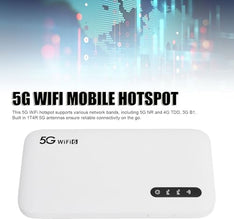 LICAEVEY Lite 5G LTE Mobile Hotspot, Ultra High Speed Mobile Hotspot Device, 6100mAh Portable Wi Fi with SIM Card Slot, 16 Connected Devices, Dustproof and Waterproof, Portable Hotspot