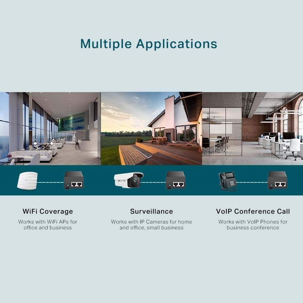 TP-Link 802.3at/af Gigabit PoE Injector | Non-PoE to PoE Adapter | Supplies PoE (15.4W) or PoE+ (30W) | Plug & Play | Desktop/Wall-Mount | Distance Up to 100m (PoE160S)