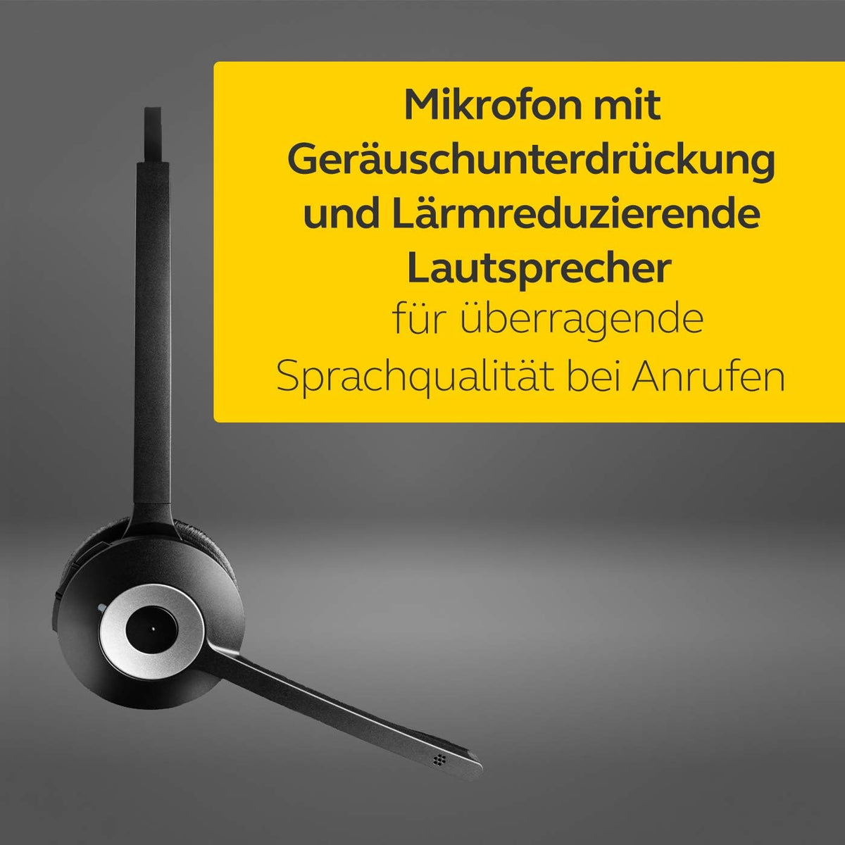 Jabra Pro 920 DECT Kabelloses On-Ear Mono Headset - HD Voice und Noise Cancelling - ganztägige Akkulaufzeit - optimal zur Verwendung mit Tischtelefonen in Europa - EU-Stecker, Schwarz