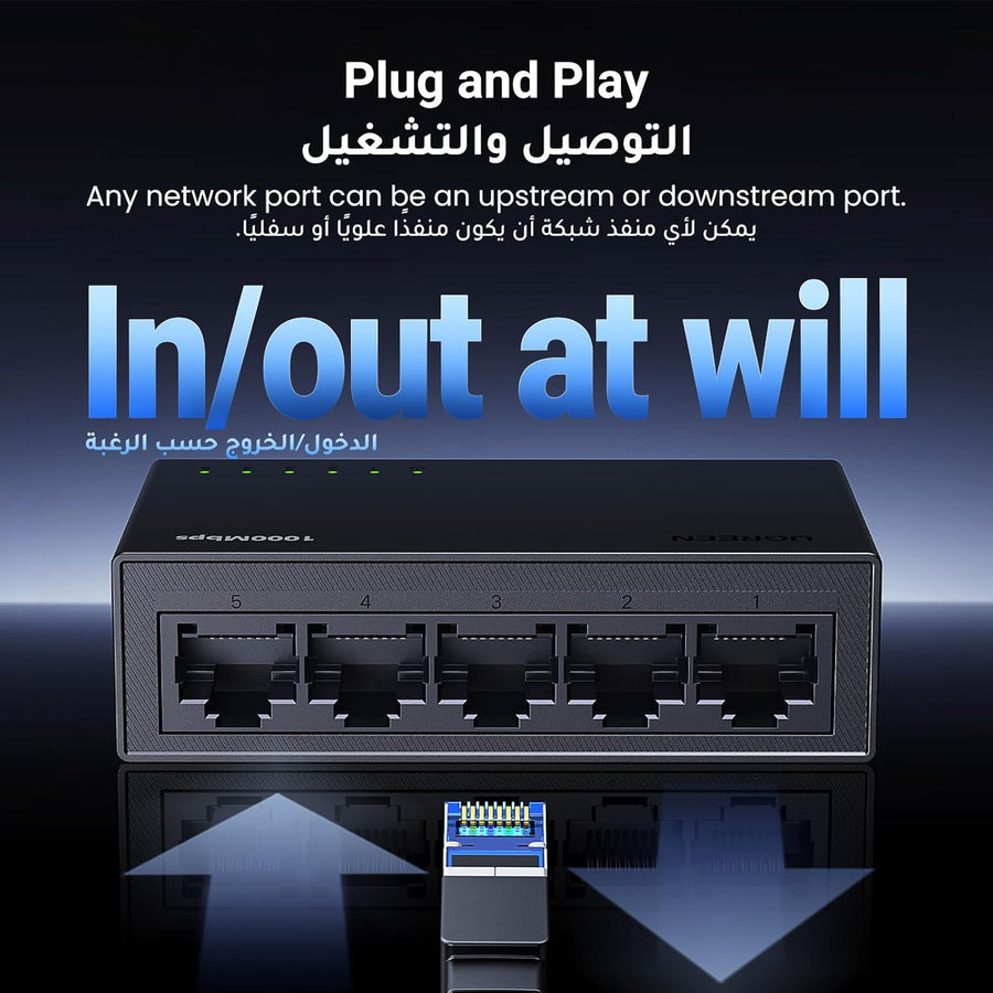 UGREEN Ethernet Switch 5-Port Gigabit Desktop Network Splitter