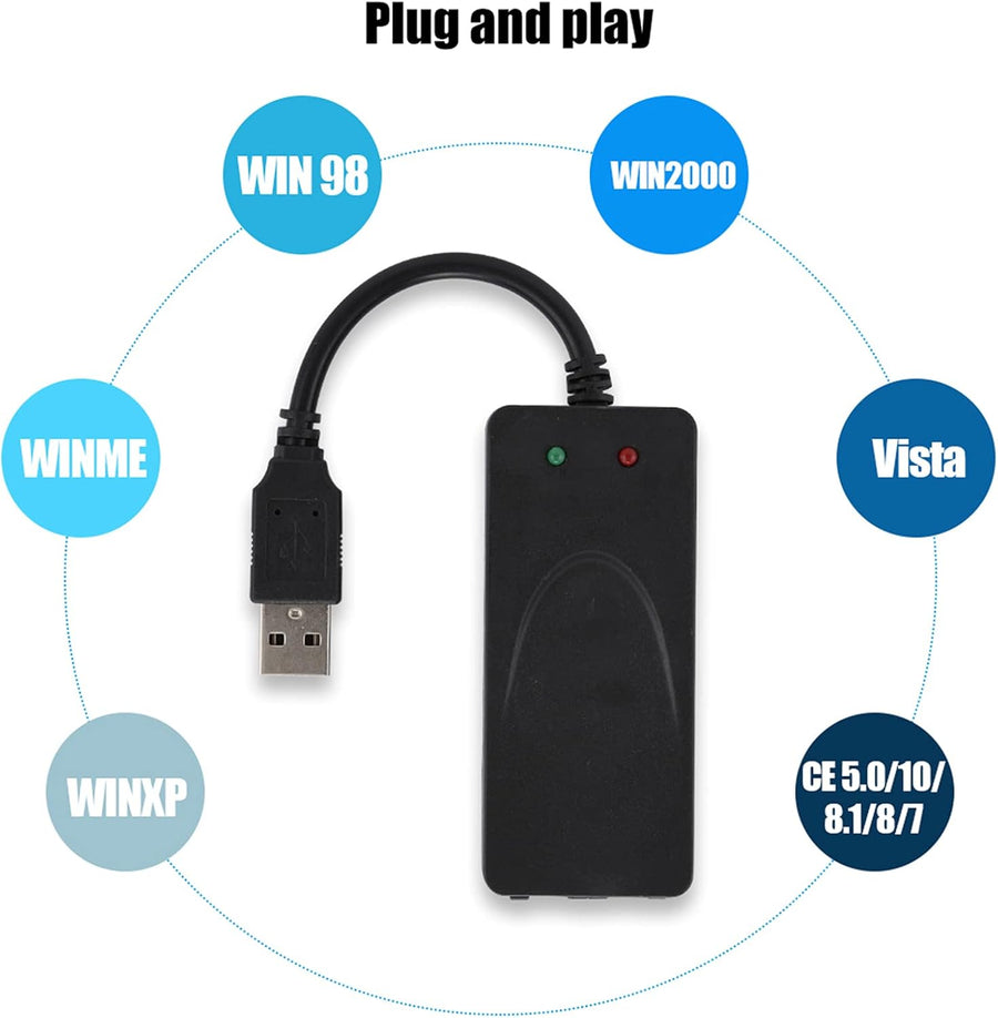 KOSDFOGE Normal Dial Up Modem,Fax Modem Dual Port USB2.0 56K External Modem Driver for Win 7/Win 8/Win 10/Win XP
