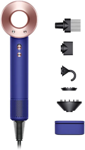 Dyson Supersonic Hair Dryer in Vinca blue and Rose (With Dyson designed Presentation case and 1 Wide-Tooth Comb)-HD07, 1 Count