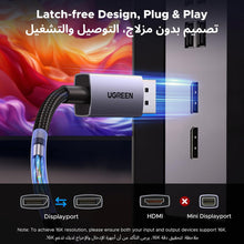 UGREEN 16K Displayport Cable 2M, DP 2.1 Cable Support 16K@60Hz, 8K@120Hz, 4K@240Hz 80Gbps HDR, Displayport 2.1 Nylon Braided Cable Compatible with Monitor, Laptop, Graphics, PC, TV etc