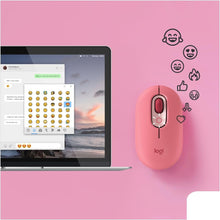 Logitech POP Mouse, Wireless Mouse with Customizable Emojis, SilentTouch Technology, Precision/Speed Scroll, Compact Design, Bluetooth, Multi-Device, OS Compatible - Heartbreaker