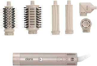 Clara Multi Styler for All Hair Types – 6-in-1 Styling Tool with Auto-Wrap Curlers, Blow Dryer, Round & Oval Brush – 1500W Ionic Hair Styler for Frizz-Free Waves & Salon Blowouts