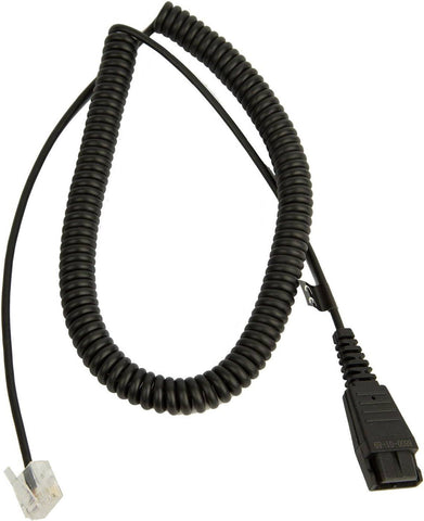 Jabra QD Cord to RJ45, Coiled, 2m Cable Length, Black | 8800-01-89