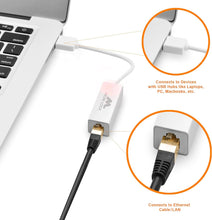 USB Ethernet (LAN) Network Adapter Compatible with Laptops, Computers, and All USB 2.0 Compatible Devices Including Vista/XP, Windows 7 to 11, All Mac OS X, OS X, and macOS