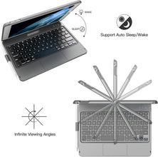 TQQ Touchpad Keyboard Case for iPad 10.2 9th/8th/7th Gen, Keyboard Case for iPad 9th Generation/8th/7th Gen-360° Rotatable Protective Cover with Pencil Holder (Gray)