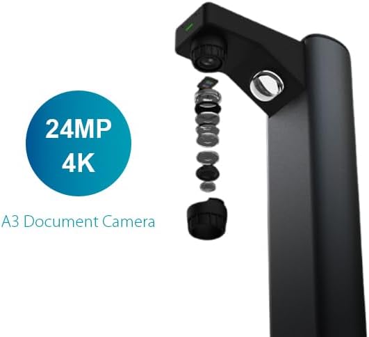 IRIScan Desk Document Scanner, Book Scanner - v7bus:4K UltraHD,24MP, 600dpi,Portable Scanner,Visualizer,OCR, AI Flattening, Auto Scan, Erase Fingers, Free Readiris PDF Editor Win Mac