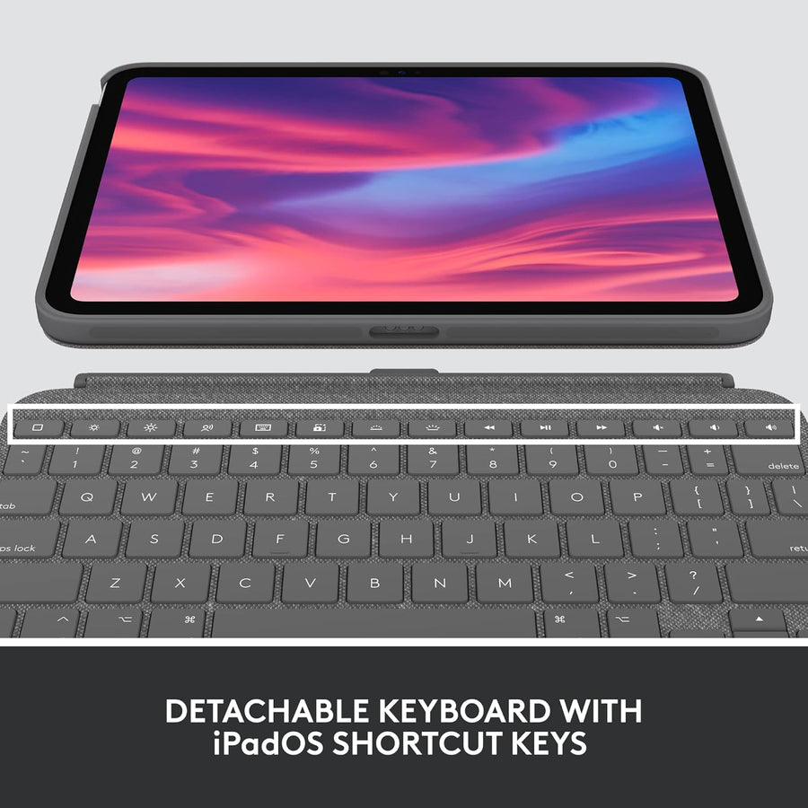 Logitech Combo Touch Detachable Keyboard Case for iPad (10th gen) with Large Precision Trackpad