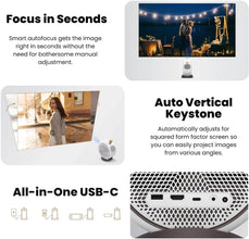 BenQ GV31 Smart Projector 1080p Full HD LED| Rotatable Ceiling Projection | 16W 270° Bass Speaker | Android TV with Netflix | Chromecast, AirPlay | 100