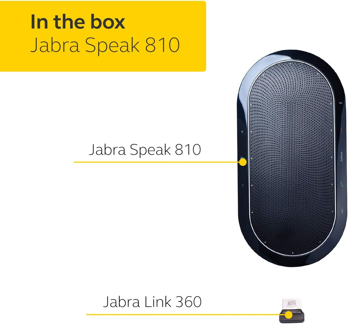 Jabra Speak 810 MS Wireless Bluetooth Speakerphone - Portable Conference Speaker with Superior Audio for Larger Conference Calls, Quick Set-Up - Certified for Microsoft Teams