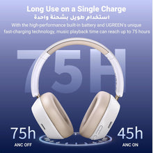 UGREEN HiTune Max5C Headphones Wireless, 75H Playtime, Adaptive Noise Cancelling, Hi-Res Sound Bluetooth 5.4 Over-ear Headsets, Custom EQ & Multiple Connection via App, Foldable Retractable Earphones